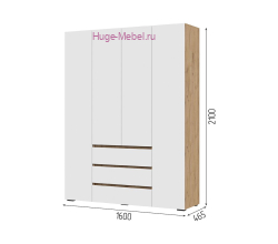 Шкаф 4-х створчатый "Хелен ШК 05" крафт