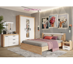 Спальный гарнитур "Адель" белый +крафт