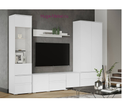 Стенка в гостиную "Плейона" белая