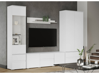 Стенка в гостиную "Плейона" белая Стенка в гостиную "Плейона" белая