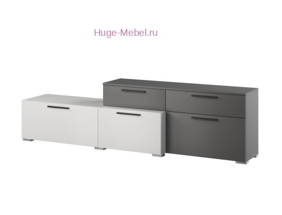 ТВ тумба "Альберо" графит+белый