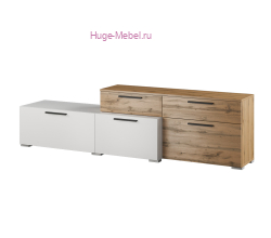 ТВ тумба "Альберо" крафт золото+белый