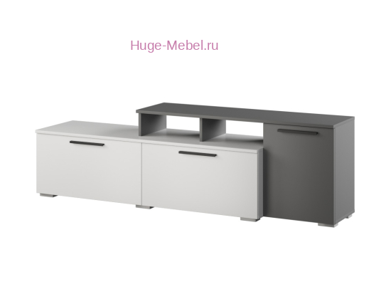 ТВ тумба малая "Альберо" графит+белый