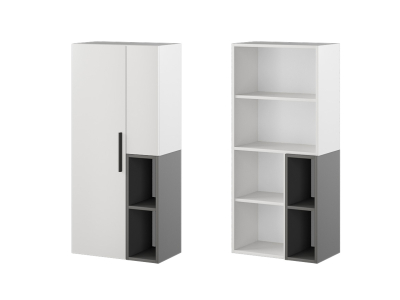 Шкаф-пенал настенный "Альберо" графит+белый Шкаф-пенал настенный "Альберо" графит+белый