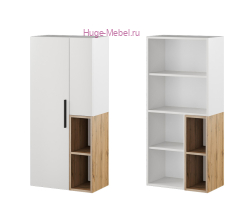 Шкаф-пенал настенный "Альберо" крафт золото+белый