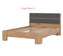 Кровать 140х200 "Хелен КР 02" графит+крафт