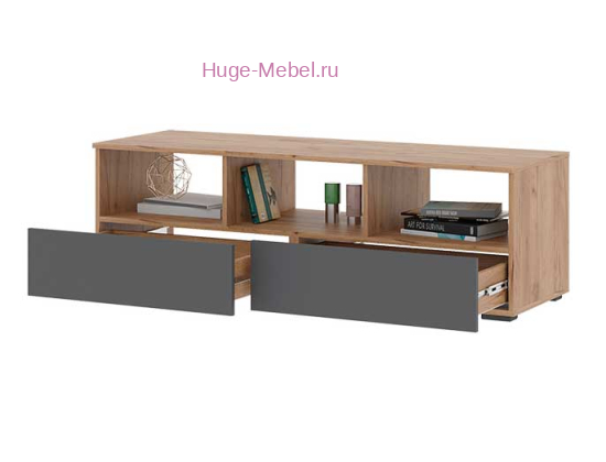 ТВ тумба "Хелен ТБ 02" графит+крафт