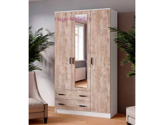 Шкаф с зеркалом "Лагуна" дуб юкон