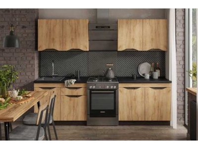 Готовая кухня "Паола крафт золотой" 2 метра