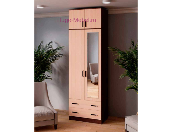 Шкаф "Лагуна-08 венге" высотой 255 см с зеркалом