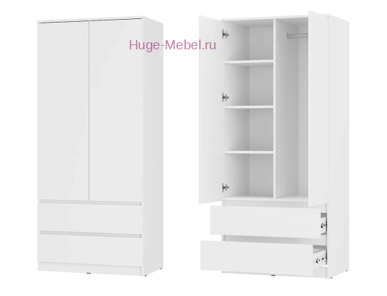 Шкаф 2-х створчатый "Симпл" белый