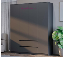 Шкаф 4-х створчатый "Симпл" графит