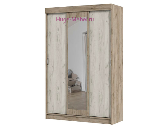 Шкаф-купе "Андрей-4" крафт серый+крафт белый