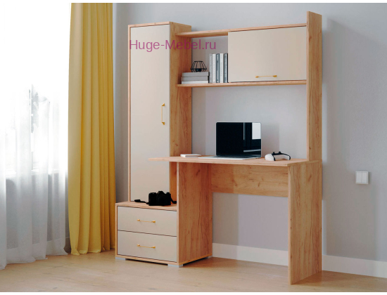 Стол компьютерный "Квартет-9 К" крафт золотой/кашемир