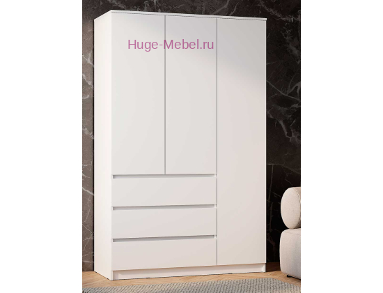 Шкаф 3-х створчатый "Симпл ШК-08" белый