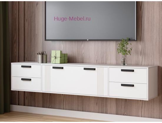 Тумба ТВ подвесная 2.2 метра "Парус-12" белая