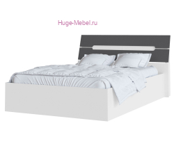 Кровать 140х200 "Гавана" графит/белый с основанием ЛДСП