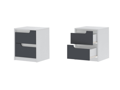 Тумба прикроватная "Гавана" графит/белый Тумба прикроватная "Гавана" графит/белый