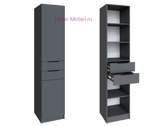 Шкаф 50 см с 2 ящиками "Мадрид" графит