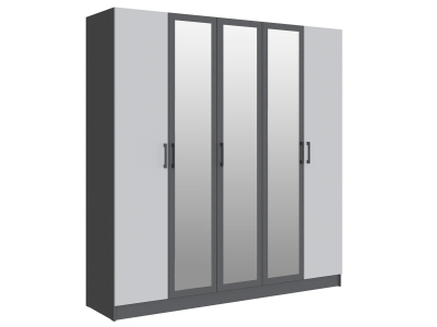 Шкаф 200 см "Вегас" графит +серый камень Шкаф 200 см "Вегас" графит +серый камень