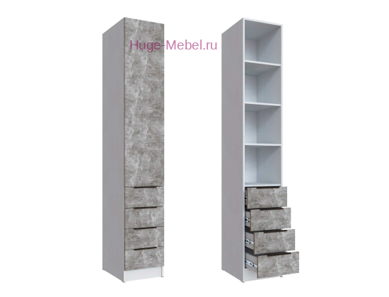 Шкаф "Мадрид" 40 см с 4 ящиками ателье+белый