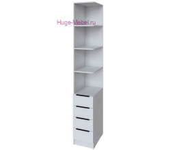 Угловое завершение 35 см с 4 ящиками правое "Мадрид" белое