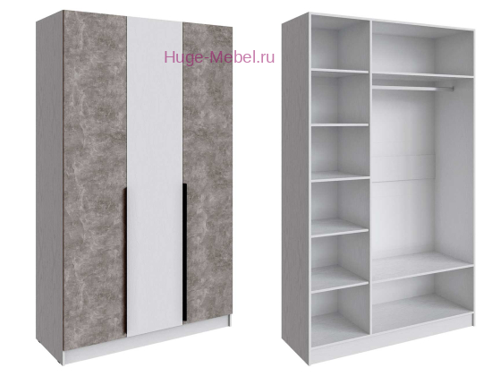 Шкаф "Мадрид" 1,4 м без зеркала ателье+белый