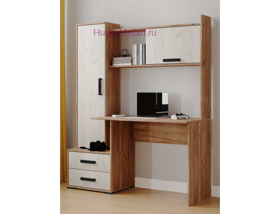 Стол компьютерный "Квартет-9" крафт белый/крафт табачный