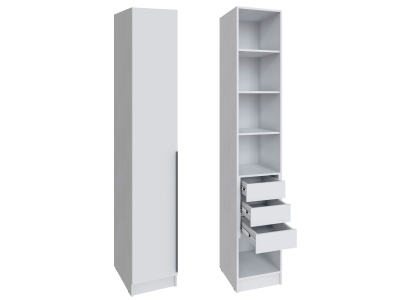 Шкаф "Мадрид" 40 см с 3 ящиками внутри (белый)