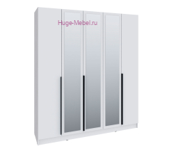 Шкаф "Мадрид" 2 метра с 3 ящиками внутри с зеркалом белый