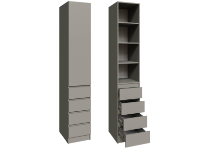 Шкаф "Мадрид" 40 см с 4 ящиками без ручек мокко Шкаф "Мадрид" 40 см с 4 ящиками без ручек мокко