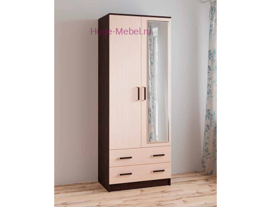 Шкаф с зеркалом "Лагуна-08" венге/дуб